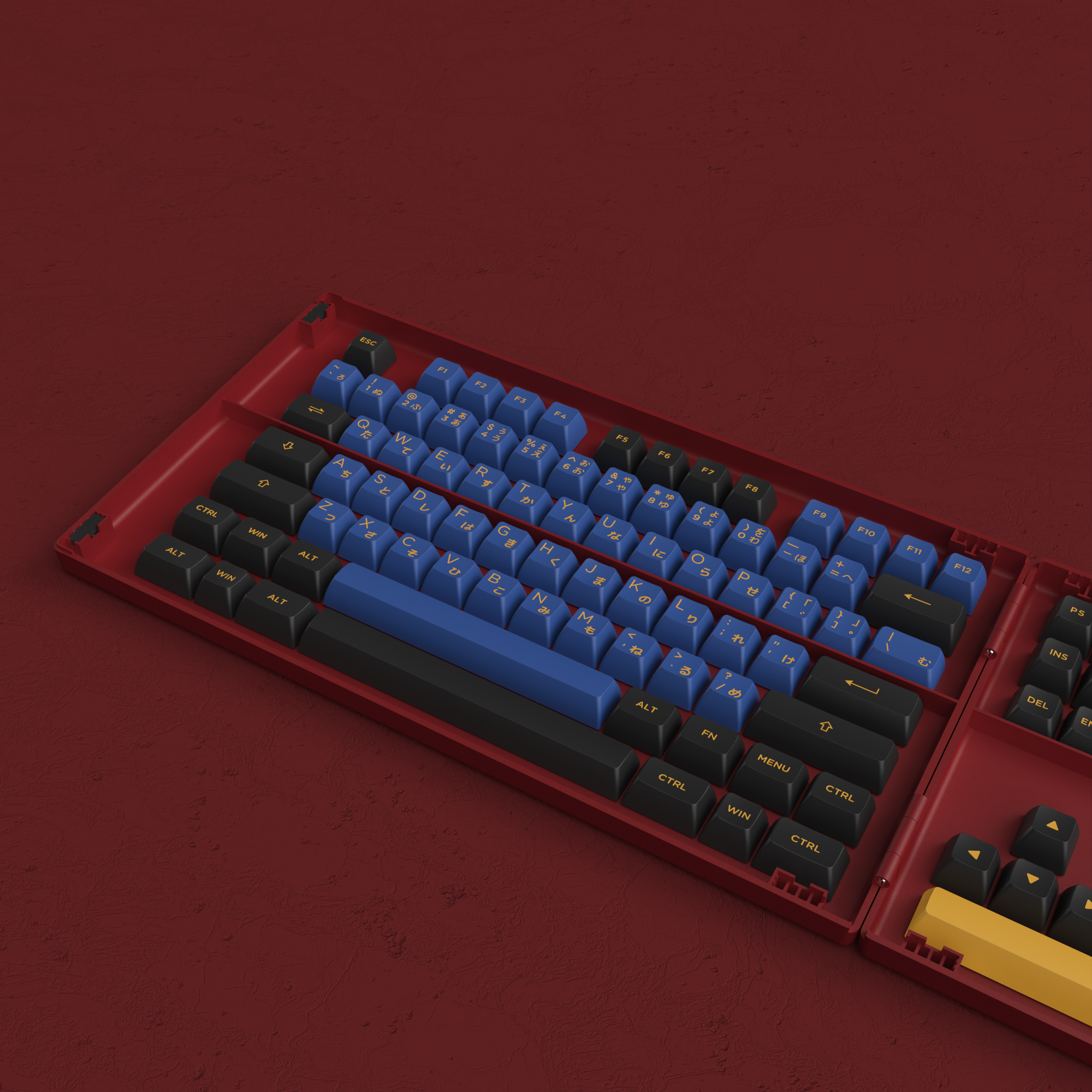 Red & Blue Samurai Tastenkappen-Set (226 Tasten) - Image 5